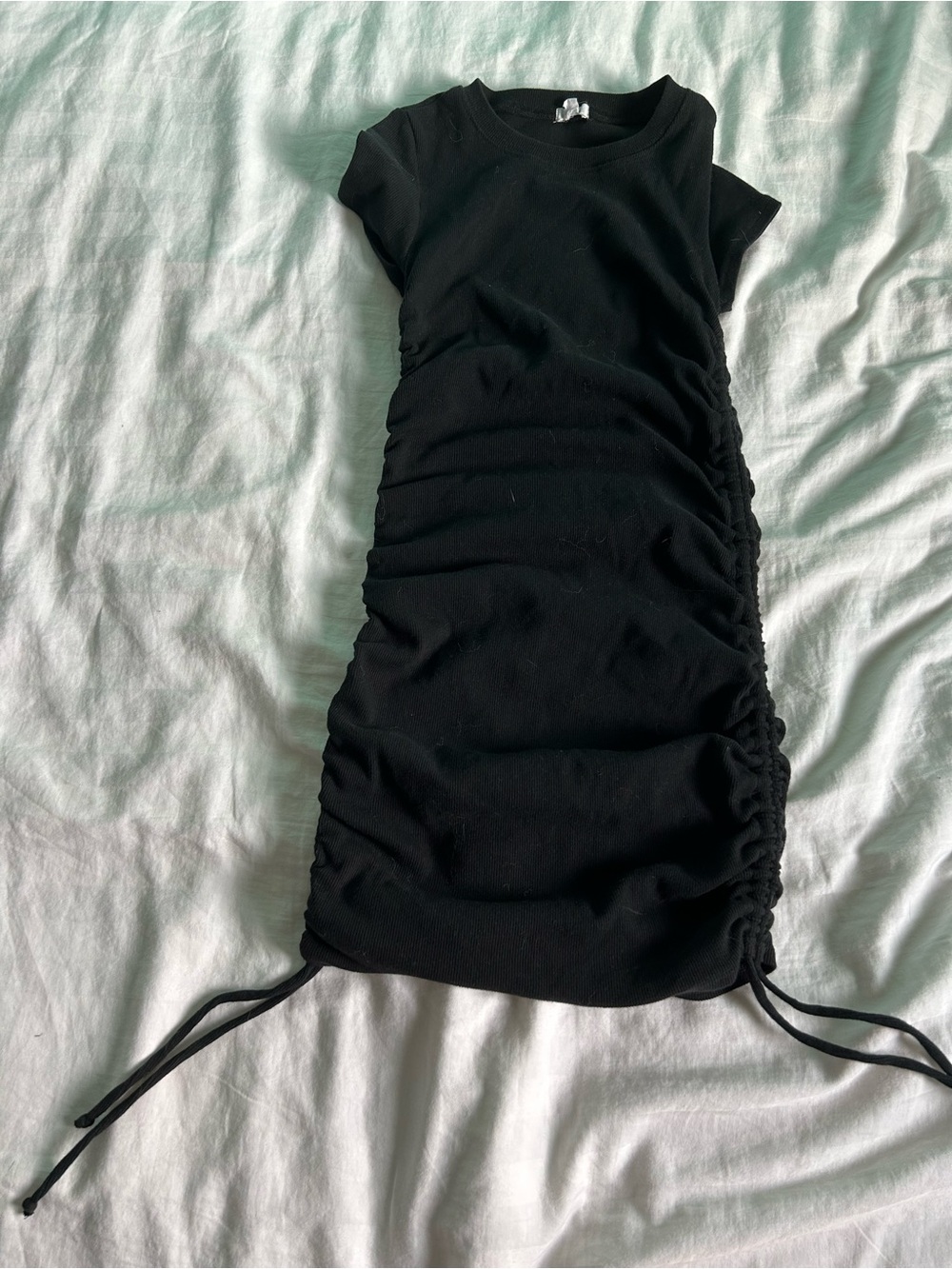 Garage Black Ruched Midi Dress